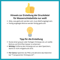 Wasserschiebefolie nur weiß - DIN A4