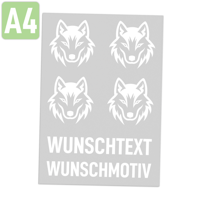 Rubons UV-DTF weiß DIN A4, randlose Aufkleber zum Aufreiben