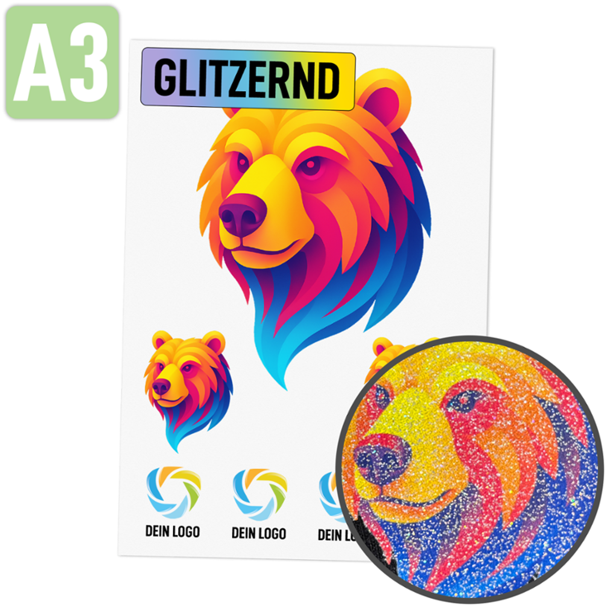 DTF Transfer bunt glitzernd - DIN A3