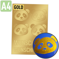 Rubons UV-DTF gold DIN A4, randlose Aufkleber zum Aufreiben