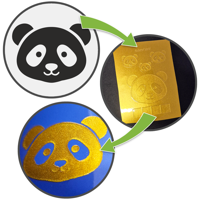 Rubons UV-DTF gold DIN A3, randlose Aufkleber zum Aufreiben