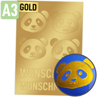 Rubons UV-DTF gold DIN A3, randlose Aufkleber zum Aufreiben