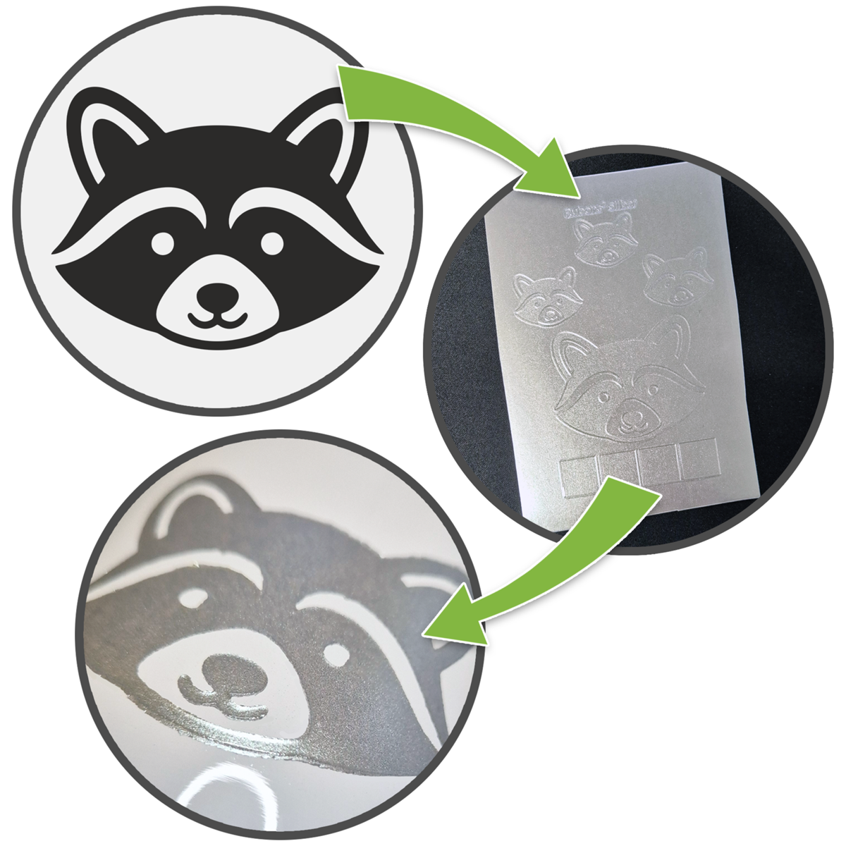 Rubons UV-DTF silber DIN A3, randlose Aufkleber zum Aufreiben