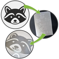 Rubons UV-DTF silber DIN A3, randlose Aufkleber zum Aufreiben