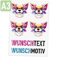 Rubons UV-DTF DIN A3, randlose Aufkleber zum Aufreiben