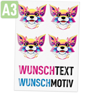 Rubons UV-DTF DIN A3, randlose Aufkleber zum Aufreiben